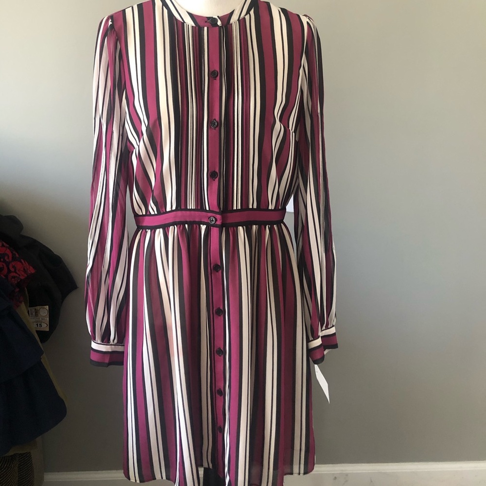 Michael Kors Stripe Button Dress